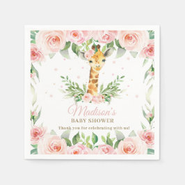 キリンピンクフローラガールベビーシャワー誕生日 スタンダードカクテルナプキン