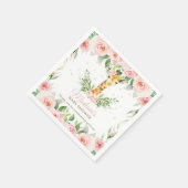 キリンピンクフローラガールベビーシャワー誕生日 スタンダードカクテルナプキン (角)
