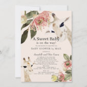 キリンピンクフローラガールベビーシャワーbyメール 招待状 (正面)