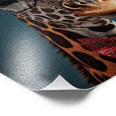 キリンファンキーヒップスターおもしろい動物ポートレート フォトプリント            (角)