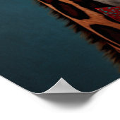 キリンファンキーヒップスターおもしろい動物ポートレート ポスター (角)