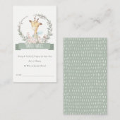 キリンフローラリースおむつラッフルベビーシャワー エンクロージャーカード (正面/裏面)