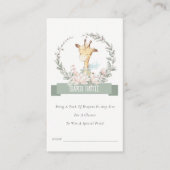 キリンフローラリースおむつラッフルベビーシャワー エンクロージャーカード (正面)