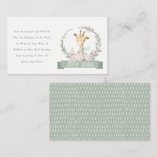 キリンフローラリース表示シャワーベビーシャワー エンクロージャーカード (正面/裏面)