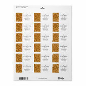 キリンプリントクラシックブラウンイエロー動物パターン ラベル (フルシート)