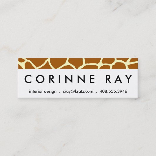 キリンプリントクラシック茶色の動物柄 スキニー名刺 (正面)