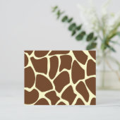 キリンプリントパターンのダークブラウン。 ポストカード (スタンド正面)