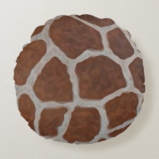 キリンプリントパターンの背景 ラウンドクッション (正面)