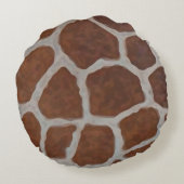 キリンプリントパターンの背景 ラウンドクッション (裏面)
