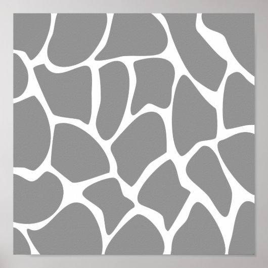 キリンプリントパターン（グレー）。 ポスター (正面)