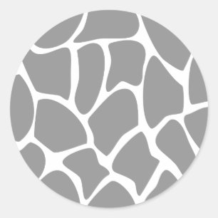 キリンプリントパターン(グレー)。 ラウンドシール
