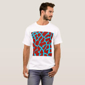キリンプリントレッドシアン Tシャツ (正面フル)