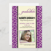 キリンプリント卒業発表（紫） 招待状 (正面/裏面)