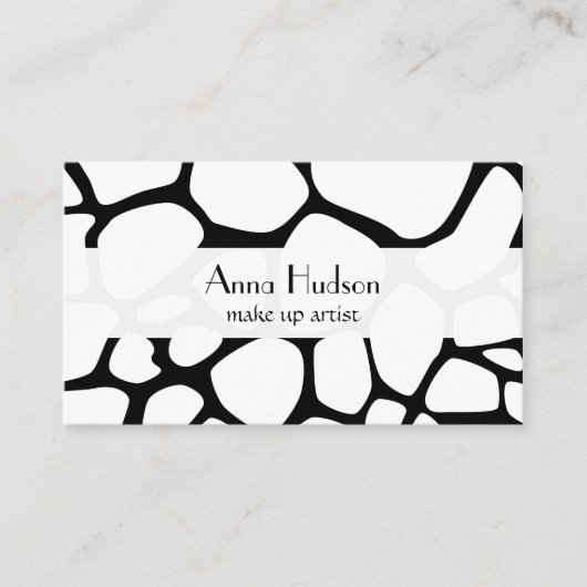 キリンプリント,アニマルプリント，ジャングル，サファリ 名刺 (正面)