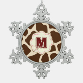 キリンプリント スノーフレークピューターオーナメント