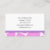 キリンプリント，ピンクキリン，アニマルプリント，ジャングル 名刺 (裏面)