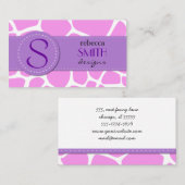 キリンプリント，ピンクキリン，アニマルプリント，ジャングル 名刺 (正面/裏面)