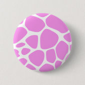 キリンプリント，ピンクキリン，アニマルプリント，ジャングル 缶バッジ (正面)