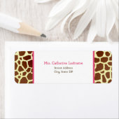 キリンプリント&ピンク住所 シールシール ラベル (インサイチュ)