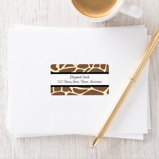 キリンプリント，ブラウンキリン，アニマルプリント，ジャングル ラベル (インサイチュ)