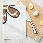 キリンプリント，ブラウンキリン，アニマルプリント，花 キッチンタオル (四つ折り)