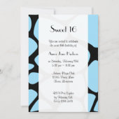 キリンプリント、ブルーキリン、ジャングル、スウィート16 招待状 (正面)