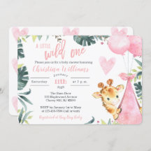 キリンベビーシャワー招待状の少女