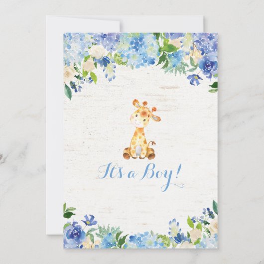 キリンベビーシャワー招待状ボ素朴ーイシャワー 招待状 (裏面)