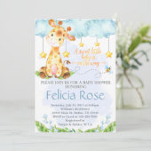 キリンベビーシャワー招待状招待状ブルーボーイ 招待状 (スタンド正面)