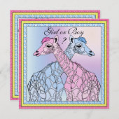 キリンベビージェンダー暴露パーティの招待状 招待状 (正面/裏面)