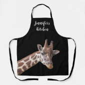 キリンポートレートの写真パーソナライズされた名 エプロン (正面)