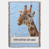 キリンポートレートカスタム投げ毛布 スローブランケット (正面縦)