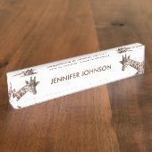 キリンポートレートパーソナライズされた名 デスクネームプレート (側面)