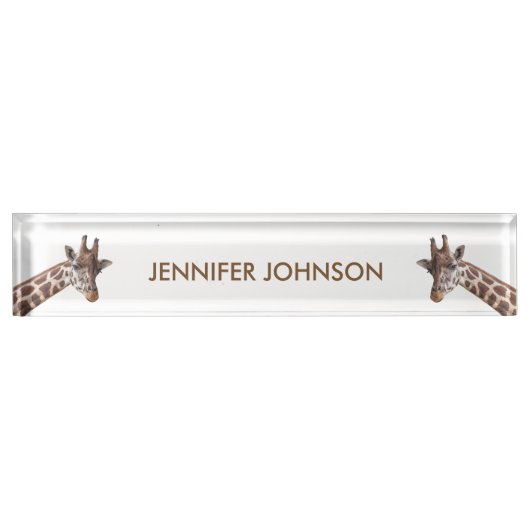 キリンポートレートパーソナライズされた名 デスクネームプレート (正面)