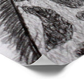 キリンポートレートペンシルスケッチスケッチアートプリント ポスター (角)