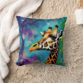 キリンポートレート カラフル クッション (ブランケット)