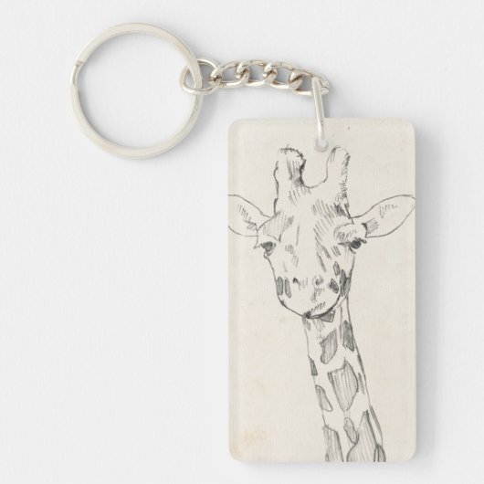 キリンポートレート |スケッチ キーホルダー (正面)