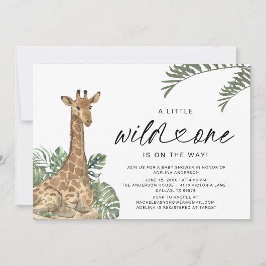 キリンモダンワイルドワンベイビーシャワー 招待状 (正面)