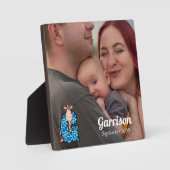 キリンモノグラムのベビー撮影ブルーG フォトプラーク (正面)