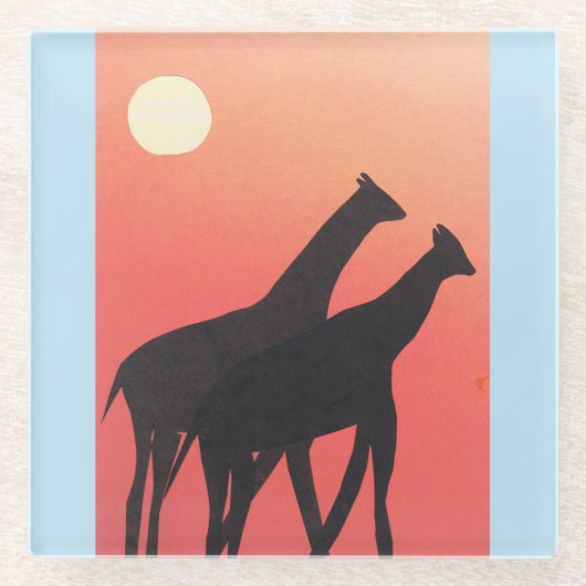 キリン付きガラスコアスターデザイン ガラスコースター (正面)