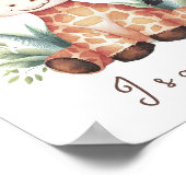 キリン保育園ポスター – 女の子のためのサファリ壁アート ポスター (角)