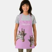 キリン写真キッズネームパーソナライズされたエプロン エプロン (インサイチュ)