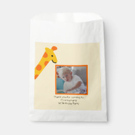 キリン写真少年1歳の誕生日招待状 フェイバーバッグ