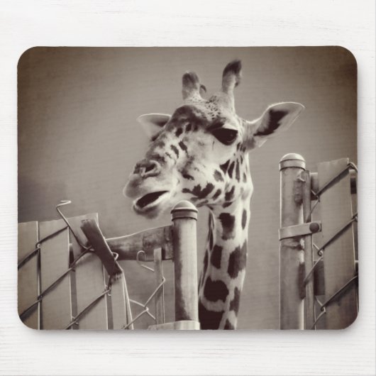 キリン写真 – ヴィンテージスタイル マウスパッド (正面)
