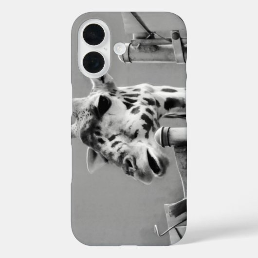 キリン写真 – 白黒 Case-Mate iPhoneケース (裏面)