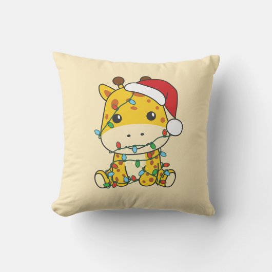 キリン冬の動物のホリデーキリン クッション (正面)