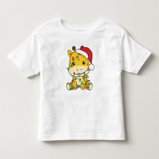 キリン冬の動物のホリデーキリン トドラーTシャツ (正面)