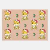 キリン冬の動物のホリデーキリン ラッピングペーパーシート (正面3)