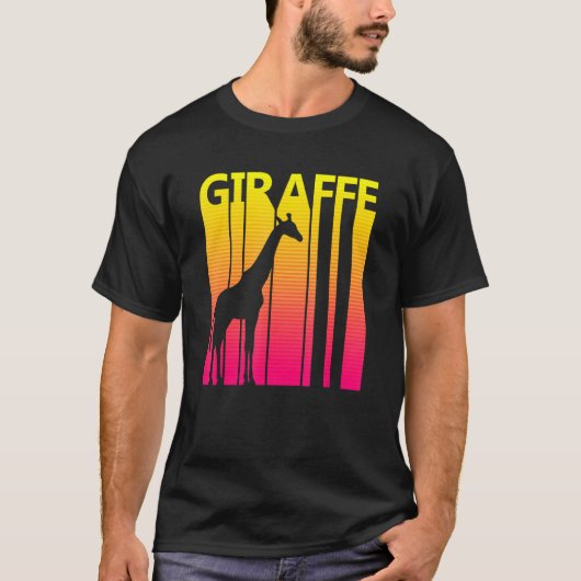 キリン動物のレトロ衣装 Tシャツ (正面)