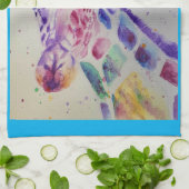 キリン動物の愛あなた女性名アートティータオル キッチンタオル (折り畳み)